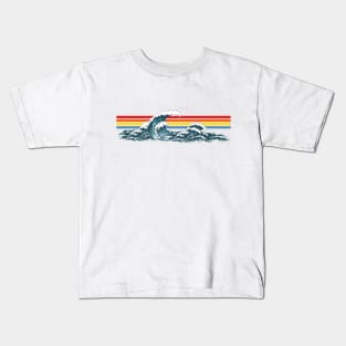 80s Sunset Waves Kids T-Shirt